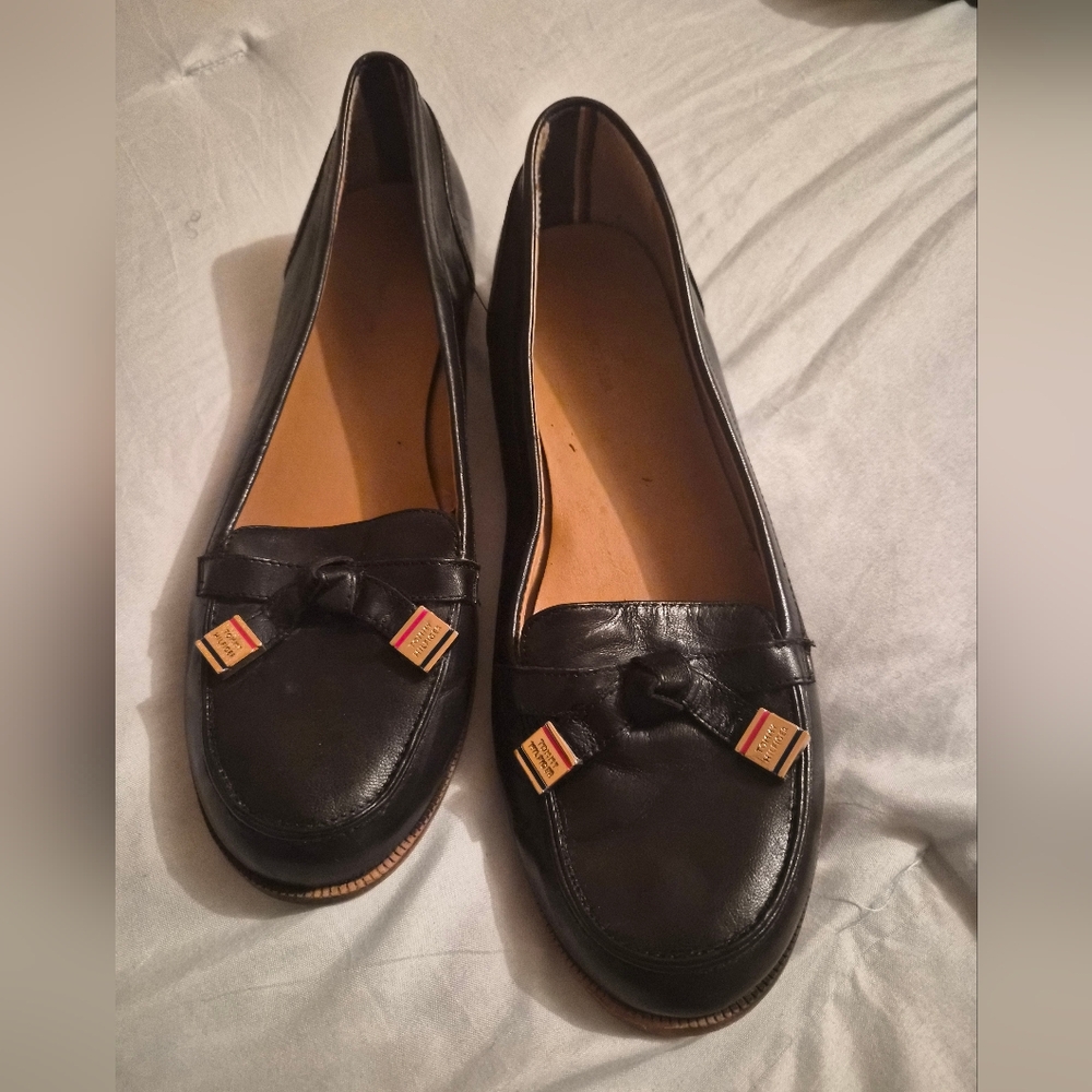 Tommy Hilfiger black loafers. Size 9.5